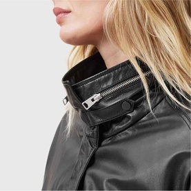 Clay Cropped Leather Jacket
