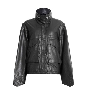 Clay Cropped Leather Jacket
