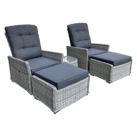Cruz Deluxe Garden Dual Recliner Set & Cover Urban Black