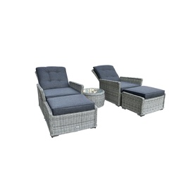 Cruz Deluxe Garden Dual Recliner Set & Cover Urban Black