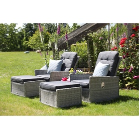 Cruz Deluxe Garden Dual Recliner Set & Cover Urban Black