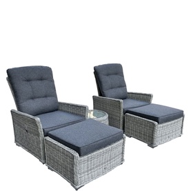 Cruz Deluxe Garden Dual Recliner Set & Cover Urban Black