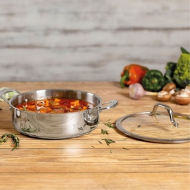 Allround Uncoated Serving Pan with Glass Lid 24cm