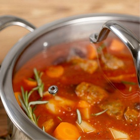 Allround Uncoated Serving Pan with Glass Lid 24cm