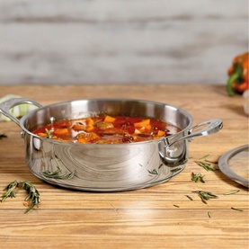Allround Uncoated Serving Pan with Glass Lid 28cm