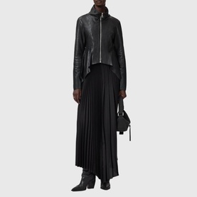 Grace Asymmetric Biker Leather Jacket