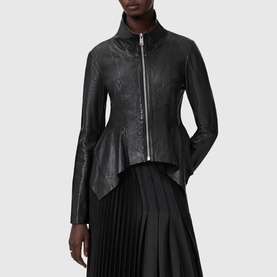 Grace Asymmetric Biker Leather Jacket
