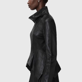 Grace Asymmetric Biker Leather Jacket