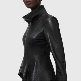 Grace Asymmetric Biker Leather Jacket