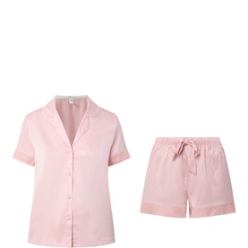Satin Lace Top & Shorts Pyjama Set