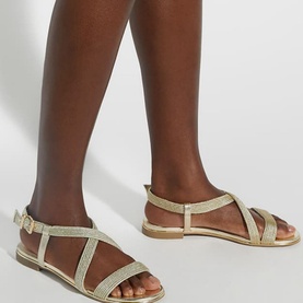 Lope Metallic Flat Sandals