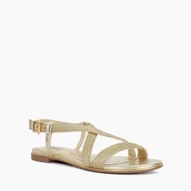 Lope Metallic Flat Sandals