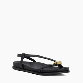 Lyn Leather Gold Toe Trim Sandals