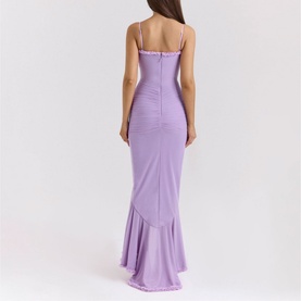 Gabbi Mesh Ruffled Front Gown