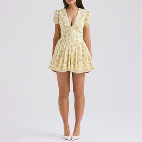 Imani Floral Pleated Mini Dress