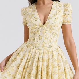 Imani Floral Pleated Mini Dress