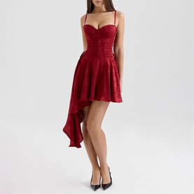 Lola Jacquard Draped Mini Dress
