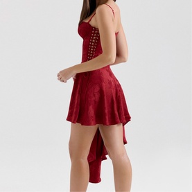 Lola Jacquard Draped Mini Dress
