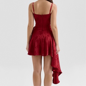 Lola Jacquard Draped Mini Dress