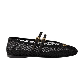 Triangular Logo Mesh Ballet Flats