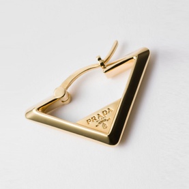 Logo Triangular Hoop Earrings