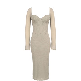 michelle bodycon knitted colourblock midi dress REISS Michelle Colourblock Knitted Bodycon Dress