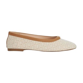 Honestly Monogrammed Logo Trim Ballet Flats
