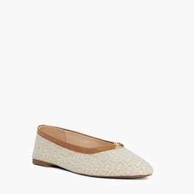 Honestly Monogrammed Logo Trim Ballet Flats