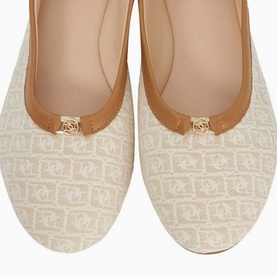 Honestly Monogrammed Logo Trim Ballet Flats