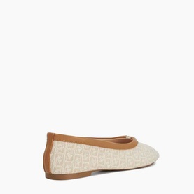 Honestly Monogrammed Logo Trim Ballet Flats