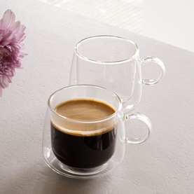 Artesano Hot & Cold Beverages Coffee Glass, Set of Two