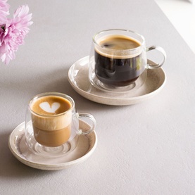 Artesano Hot & Cold Beverages Coffee Glass, Set of Two
