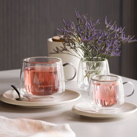 Artesano Hot & Cold Beverages Coffee Glass, Set of Two