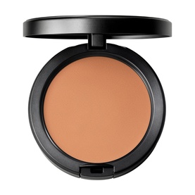 MAC Studio Fix Powder Plus Foundation in warm tan shade, compact pressed powder with mirror, 12g