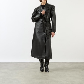Tina Double-Breasted Faux Leather Jacket