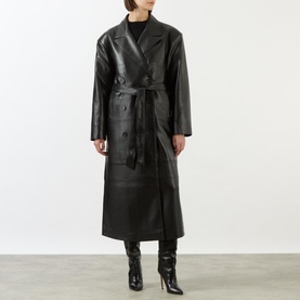 Tina Double-Breasted Faux Leather Jacket