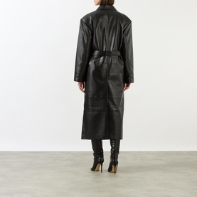 Tina Double-Breasted Faux Leather Jacket