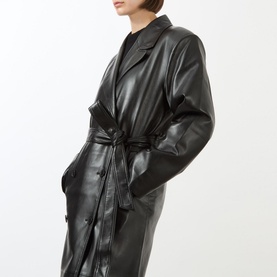 Tina Double-Breasted Faux Leather Jacket