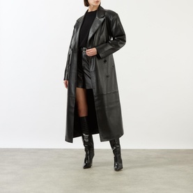 Tina Double-Breasted Faux Leather Jacket