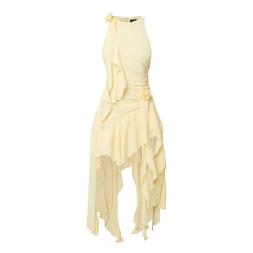 Ivana Rosette Draped Mini Dress