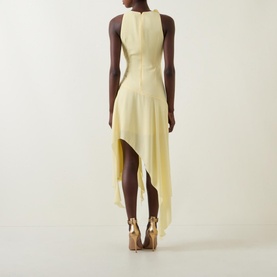 Ivana Rosette Draped Mini Dress