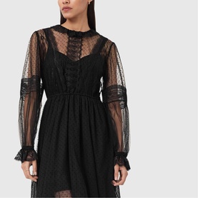 Nita Semi Sheer Flared Dress