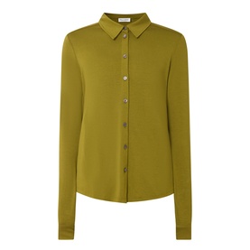 Solid Long-Sleeved Polo Shirt