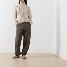 Cable-Knit Turtleneck Sweater