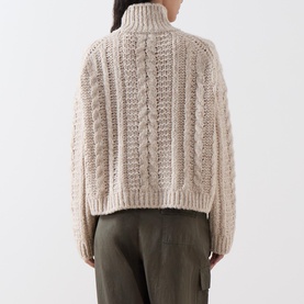 Cable-Knit Turtleneck Sweater