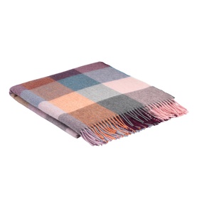 Alpaca and Lambswool Rose Dust Check Throw