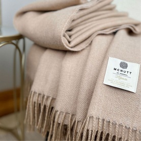 Alpaca and Lambswool Hazelnut Throw