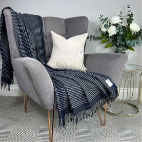 Cashmere and Lambswool Alpine Navy Throw