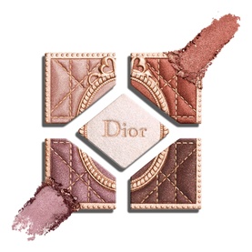 Dior 5 Couleurs Couture Limited Edition Eye Palette in rose and mauve tones, shown open with four pans and powder swatches