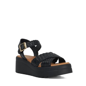 Kinleys Braided Leather Flatform Sandals